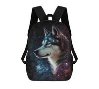 sinyumoney Mochila De 17 Pulgadas Galactic Wolf Portrait -42, Mochila Escolar Impresa En 3D, Bolsa Para El Almuerzo Escolar, Mochila De Viaje, Mochila Para Amigos Para Niñas Y Niños.