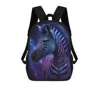 sinyumoney Mochila De 17 Pulgadas Galactic Zebra Art Print, Mochila Escolar Impresa En 3D, Bolsa Para El Almuerzo Escolar, Mochila De Viaje, Mochila Para Amigos Para Niñas Y Niños.