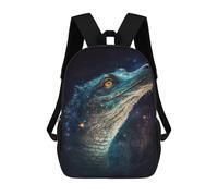 sinyumoney Mochila De 17 Pulgadas Glowing Crocodile in Space, Mochila Escolar Impresa En 3D, Bolsa Para El Almuerzo Escolar, Mochila De Viaje, Mochila Para Amigos Para Niñas Y Niños.