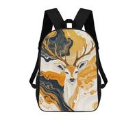 sinyumoney Mochila De 17 Pulgadas Golden Deer Abstract Art Print, Mochila Escolar Impresa En 3D, Bolsa Para El Almuerzo Escolar, Mochila De Viaje, Mochila Para Amigos Para Niñas Y Niños.