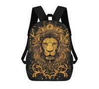 sinyumoney Mochila De 17 Pulgadas Golden Lion Art Print, Mochila Escolar Impresa En 3D, Bolsa Para El Almuerzo Escolar, Mochila De Viaje, Mochila Para Amigos Para Niñas Y Niños.