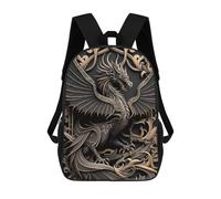 sinyumoney Mochila De 17 Pulgadas Golden Monarch Dragon, Mochila Escolar Impresa En 3D, Bolsa Para El Almuerzo Escolar, Mochila De Viaje, Mochila Para Amigos Para Niñas Y Niños.