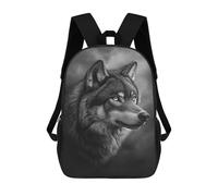 sinyumoney Mochila De 17 Pulgadas Gray Wolf Portrait Print, Mochila Escolar Impresa En 3D, Bolsa Para El Almuerzo Escolar, Mochila De Viaje, Mochila Para Amigos Para Niñas Y Niños.
