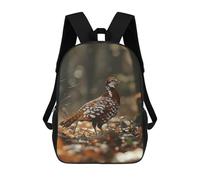 sinyumoney Mochila De 17 Pulgadas Grouse Bird in The Forest, Mochila Escolar Impresa En 3D, Bolsa Para El Almuerzo Escolar, Mochila De Viaje, Mochila Para Amigos Para Niñas Y Niños.