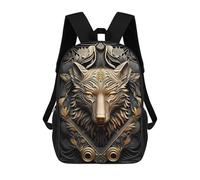 sinyumoney Mochila De 17 Pulgadas Imperial Golden Wolf, Mochila Escolar Impresa En 3D, Bolsa Para El Almuerzo Escolar, Mochila De Viaje, Mochila Para Amigos Para Niñas Y Niños.