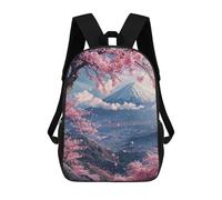 sinyumoney Mochila De 17 Pulgadas Japan Mount Fuji Sakura V2, Mochila Escolar Impresa En 3D, Bolsa Para El Almuerzo Escolar, Mochila De Viaje, Mochila Para Amigos Para Niñas Y Niños.