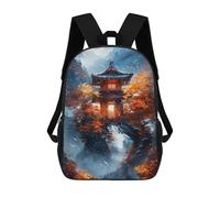 sinyumoney Mochila De 17 Pulgadas Japanese Pagoda in Autumn Forest, Mochila Escolar Impresa En 3D, Bolsa Para El Almuerzo Escolar, Mochila De Viaje, Mochila Para Amigos Para Niñas Y Niños.