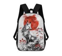 sinyumoney Mochila De 17 Pulgadas Kitsune Japanese Fox, Mochila Escolar Impresa En 3D, Bolsa Para El Almuerzo Escolar, Mochila De Viaje, Mochila Para Amigos Para Niñas Y Niños.