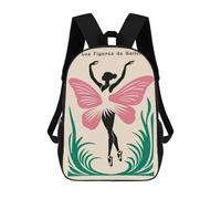 sinyumoney Mochila De 17 Pulgadas Les Figures De Ballet Art Print, Mochila Escolar Impresa En 3D, Bolsa Para El Almuerzo Escolar, Mochila De Viaje, Mochila Para Amigos Para Niñas Y Niños.