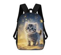 sinyumoney Mochila De 17 Pulgadas Magical Kitten Night Lights, Mochila Escolar Impresa En 3D, Bolsa Para El Almuerzo Escolar, Mochila De Viaje, Mochila Para Amigos Para Niñas Y Niños.