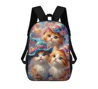 sinyumoney Mochila De 17 Pulgadas Magical Kitten Trio Fantasy Art, Mochila Escolar Impresa En 3D, Bolsa Para El Almuerzo Escolar, Mochila De Viaje, Mochila Para Amigos Para Niñas Y Niños.