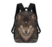 sinyumoney Mochila De 17 Pulgadas Mandala of The Wolf, Mochila Escolar Impresa En 3D, Bolsa Para El Almuerzo Escolar, Mochila De Viaje, Mochila Para Amigos Para Niñas Y Niños.