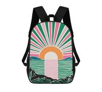 sinyumoney Mochila De 17 Pulgadas Mid Century Modern Sun, Mochila Escolar Impresa En 3D, Bolsa Para El Almuerzo Escolar, Mochila De Viaje, Mochila Para Amigos Para Niñas Y Niños.