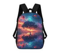 sinyumoney Mochila De 17 Pulgadas Mirrored Tree Fantasy Sky, Mochila Escolar Impresa En 3D, Bolsa Para El Almuerzo Escolar, Mochila De Viaje, Mochila Para Amigos Para Niñas Y Niños.