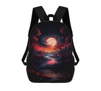sinyumoney Mochila De 17 Pulgadas Moonlit River Landscape-1, Mochila Escolar Impresa En 3D, Bolsa Para El Almuerzo Escolar, Mochila De Viaje, Mochila Para Amigos Para Niñas Y Niños.