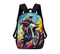 sinyumoney Mochila De 17 Pulgadas Motocross Rider in Action, Mochila Escolar Impresa En 3D, Bolsa Para El Almuerzo Escolar, Mochila De Viaje, Mochila Para Amigos Para Niñas Y Niños.
