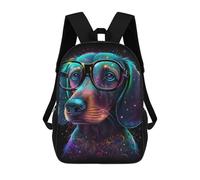 sinyumoney Mochila De 17 Pulgadas Neon Dog Glasses Art Print, Mochila Escolar Impresa En 3D, Bolsa Para El Almuerzo Escolar, Mochila De Viaje, Mochila Para Amigos Para Niñas Y Niños.