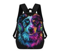 sinyumoney Mochila De 17 Pulgadas Neon Dog Headphones Art Print, Mochila Escolar Impresa En 3D, Bolsa Para El Almuerzo Escolar, Mochila De Viaje, Mochila Para Amigos Para Niñas Y Niños.