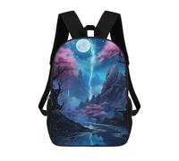 sinyumoney Mochila De 17 Pulgadas Night Sky Fantasy Landscape, Mochila Escolar Impresa En 3D, Bolsa Para El Almuerzo Escolar, Mochila De Viaje, Mochila Para Amigos Para Niñas Y Niños.