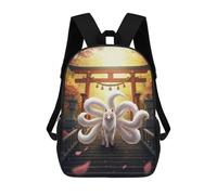 sinyumoney Mochila De 17 Pulgadas Nine-tailed Fox at Torii Gate, Mochila Escolar Impresa En 3D, Bolsa Para El Almuerzo Escolar, Mochila De Viaje, Mochila Para Amigos Para Niñas Y Niños.