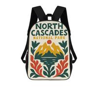 sinyumoney Mochila De 17 Pulgadas North Cascades National Park Illustration, Mochila Escolar Impresa En 3D, Bolsa Para El Almuerzo Escolar, Mochila De Viaje, Mochila Para Amigos Para Niñas Y Niños.