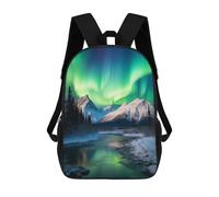 sinyumoney Mochila De 17 Pulgadas Northern Lights Aurora, Mochila Escolar Impresa En 3D, Bolsa Para El Almuerzo Escolar, Mochila De Viaje, Mochila Para Amigos Para Niñas Y Niños.