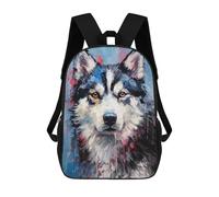 sinyumoney Mochila De 17 Pulgadas Palette Husky Dog Painting, Mochila Escolar Impresa En 3D, Bolsa Para El Almuerzo Escolar, Mochila De Viaje, Mochila Para Amigos Para Niñas Y Niños.