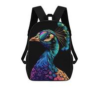 sinyumoney Mochila De 17 Pulgadas Peacock Colorful, Mochila Escolar Impresa En 3D, Bolsa Para El Almuerzo Escolar, Mochila De Viaje, Mochila Para Amigos Para Niñas Y Niños.