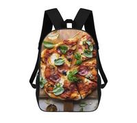 sinyumoney Mochila De 17 Pulgadas Pepperoni Pizza with Basil, Mochila Escolar Impresa En 3D, Bolsa Para El Almuerzo Escolar, Mochila De Viaje, Mochila Para Amigos Para Niñas Y Niños.