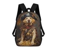 sinyumoney Mochila De 17 Pulgadas Pirate Dog Treasure Chest-68, Mochila Escolar Impresa En 3D, Bolsa Para El Almuerzo Escolar, Mochila De Viaje, Mochila Para Amigos Para Niñas Y Niños.