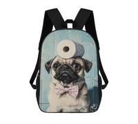 sinyumoney Mochila De 17 Pulgadas Pug with Toilet Paper Roll on Head-7, Mochila Escolar Impresa En 3D, Bolsa Para El Almuerzo Escolar, Mochila De Viaje, Mochila Para Amigos Para Niñas Y Niños.