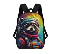 sinyumoney Mochila De 17 Pulgadas Raccoon Astronaut Space Suit-5, Mochila Escolar Impresa En 3D, Bolsa Para El Almuerzo Escolar, Mochila De Viaje, Mochila Para Amigos Para Niñas Y Niños.
