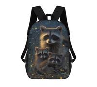 sinyumoney Mochila De 17 Pulgadas Raccoon Family in The Forest, Mochila Escolar Impresa En 3D, Bolsa Para El Almuerzo Escolar, Mochila De Viaje, Mochila Para Amigos Para Niñas Y Niños.