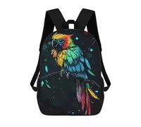 sinyumoney Mochila De 17 Pulgadas Rainbow Parrot on Branch, Mochila Escolar Impresa En 3D, Bolsa Para El Almuerzo Escolar, Mochila De Viaje, Mochila Para Amigos Para Niñas Y Niños.
