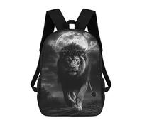 sinyumoney Mochila De 17 Pulgadas Regal Lion Moonlit Majesty, Mochila Escolar Impresa En 3D, Bolsa Para El Almuerzo Escolar, Mochila De Viaje, Mochila Para Amigos Para Niñas Y Niños.