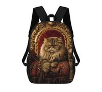 sinyumoney Mochila De 17 Pulgadas Royal Persian Cat Throne-11, Mochila Escolar Impresa En 3D, Bolsa Para El Almuerzo Escolar, Mochila De Viaje, Mochila Para Amigos Para Niñas Y Niños.