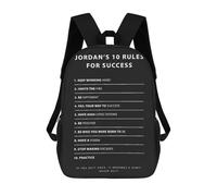 sinyumoney Mochila De 17 Pulgadas Rules For Success, Mochila Escolar Impresa En 3D, Bolsa Para El Almuerzo Escolar, Mochila De Viaje, Mochila Para Amigos Para Niñas Y Niños.