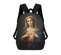 sinyumoney Mochila De 17 Pulgadas Sacred Heart Virgin Mary Painting -1, Mochila Escolar Impresa En 3D, Bolsa Para El Almuerzo Escolar, Mochila De Viaje, Mochila Para Amigos Para Niñas Y Niños.