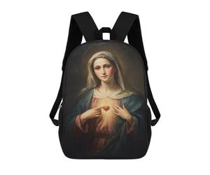 sinyumoney Mochila De 17 Pulgadas Sacred Heart Virgin Mary Painting -1, Mochila Escolar Impresa En 3D, Bolsa Para El Almuerzo Escolar, Mochila De Viaje, Mochila Para Amigos Para Niñas Y Niños.