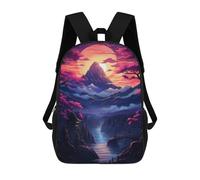 sinyumoney Mochila De 17 Pulgadas Serene Mountain Sunset Landscape, Mochila Escolar Impresa En 3D, Bolsa Para El Almuerzo Escolar, Mochila De Viaje, Mochila Para Amigos Para Niñas Y Niños.
