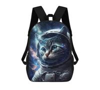 sinyumoney Mochila De 17 Pulgadas Space Cat Adventure, Mochila Escolar Impresa En 3D, Bolsa Para El Almuerzo Escolar, Mochila De Viaje, Mochila Para Amigos Para Niñas Y Niños.
