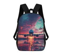 sinyumoney Mochila De 17 Pulgadas Sunset Airport Reflections, Mochila Escolar Impresa En 3D, Bolsa Para El Almuerzo Escolar, Mochila De Viaje, Mochila Para Amigos Para Niñas Y Niños.