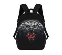 sinyumoney Mochila De 17 Pulgadas TIGER with Rose, Mochila Escolar Impresa En 3D, Bolsa Para El Almuerzo Escolar, Mochila De Viaje, Mochila Para Amigos Para Niñas Y Niños.