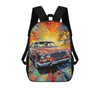 sinyumoney Mochila De 17 Pulgadas Vibrant Classic Car Artwork, Mochila Escolar Impresa En 3D, Bolsa Para El Almuerzo Escolar, Mochila De Viaje, Mochila Para Amigos Para Niñas Y Niños.