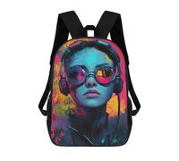 sinyumoney Mochila De 17 Pulgadas Vibrant Headphones Fashion Artwork, Mochila Escolar Impresa En 3D, Bolsa Para El Almuerzo Escolar, Mochila De Viaje, Mochila Para Amigos Para Niñas Y Niños.