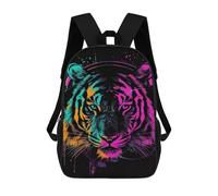 sinyumoney Mochila De 17 Pulgadas Vibrant Tiger DJ Headphones Art, Mochila Escolar Impresa En 3D, Bolsa Para El Almuerzo Escolar, Mochila De Viaje, Mochila Para Amigos Para Niñas Y Niños.