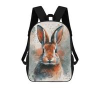 sinyumoney Mochila De 17 Pulgadas Watercolor Rabbit Painting, Mochila Escolar Impresa En 3D, Bolsa Para El Almuerzo Escolar, Mochila De Viaje, Mochila Para Amigos Para Niñas Y Niños.
