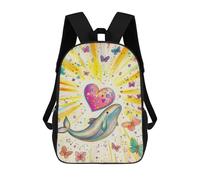 sinyumoney Mochila De 17 Pulgadas Whale Heart Butterflies Rainbow Art, Mochila Escolar Impresa En 3D, Bolsa Para El Almuerzo Escolar, Mochila De Viaje, Mochila Para Amigos Para Niñas Y Niños.