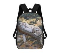 sinyumoney Mochila De 17 Pulgadas White Tiger Resting on Tree Branch, Mochila Escolar Impresa En 3D, Bolsa Para El Almuerzo Escolar, Mochila De Viaje, Mochila Para Amigos Para Niñas Y Niños.