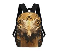 sinyumoney Mochila De 17 Pulgadas White Wolf Head Art Deco, Mochila Escolar Impresa En 3D, Bolsa Para El Almuerzo Escolar, Mochila De Viaje, Mochila Para Amigos Para Niñas Y Niños.